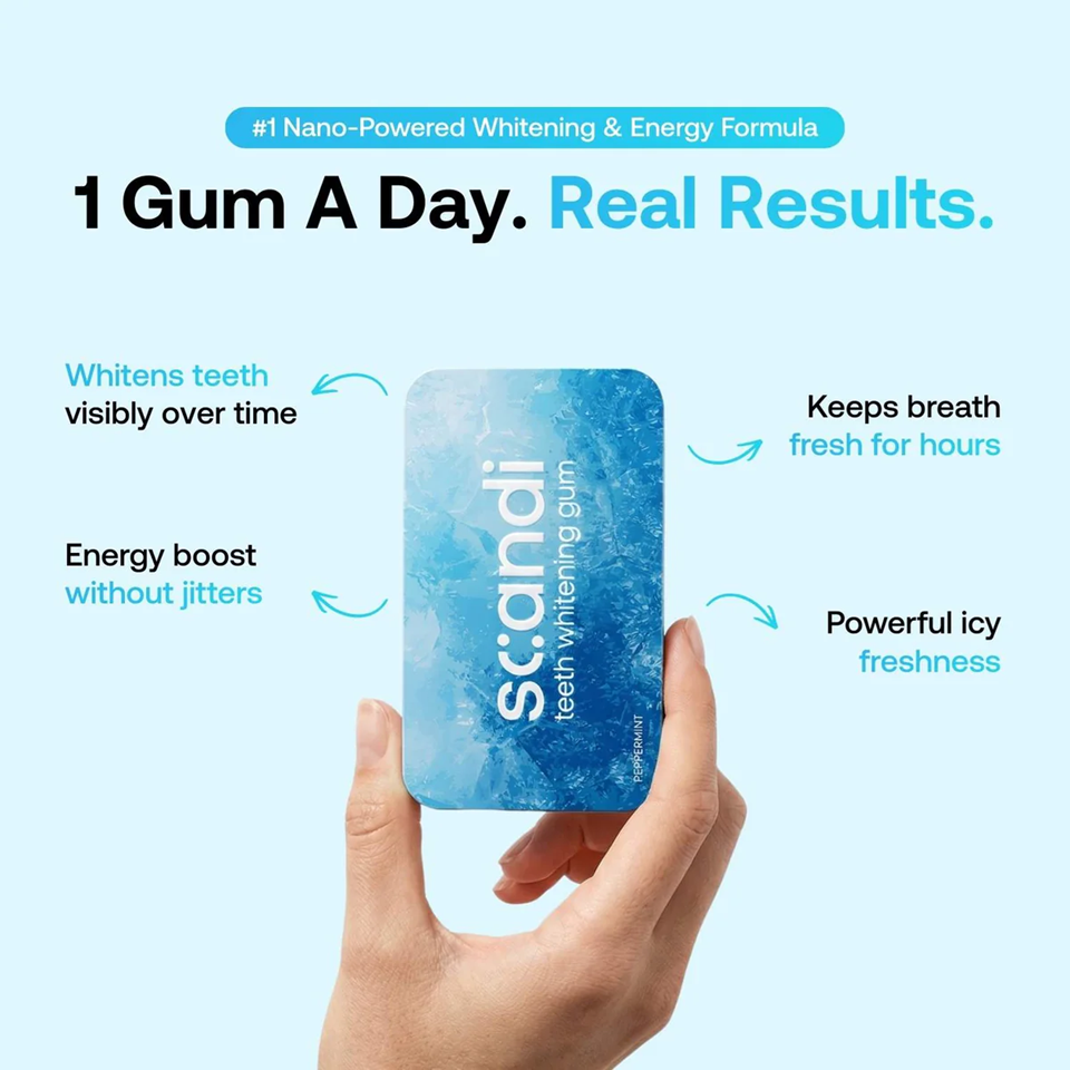 Teeth whitening gum